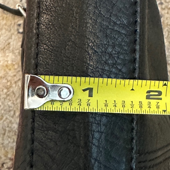 Margot pebbled black leather cross body with leather tassel w/silver hardware - Picture 10 of 14